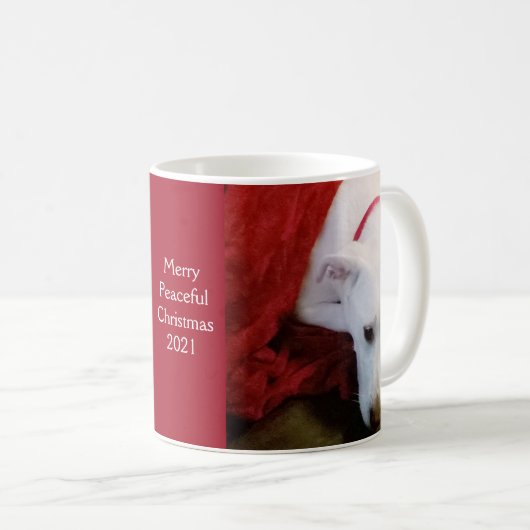 Mug Mignonne Chien Chien Chien Blanc Neige Rouge Noël (Devant droit)
