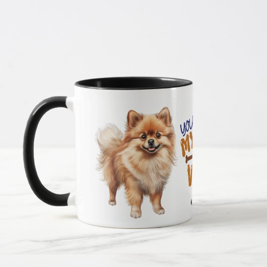 Mug Mignonne Chien Poméranien Vous Faites Ma Queue (Gauche)