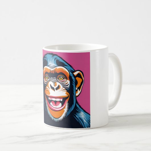 Mug Mignonne Chimpanzée rit (Devant droit)