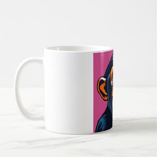 Mug Mignonne Chimpanzée rit (Gauche)