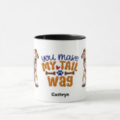 Mug Mignonne chiot Bulldog, tu fais mon sac à queue (Centre)