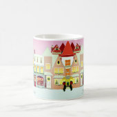 Mug Mignonne Christmas Town & Snowman sur Rose Gold (Centre)