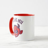 Mug Mignonne comme diable en enfer avec un texte foncé (Devant gauche)
