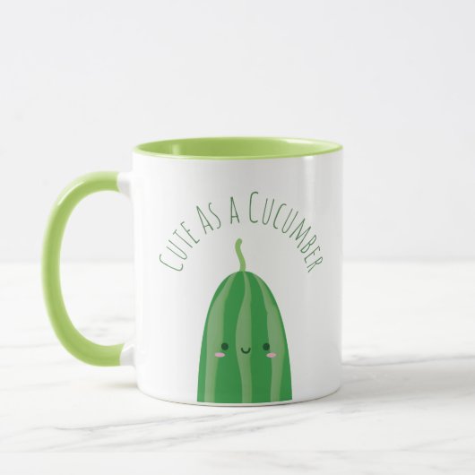 Mug Mignonne comme un concombre amusant Kawaii Cutecum (Gauche)