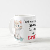 Mug Mignonne dame de chat sans ménopause après la méno (Devant gauche)
