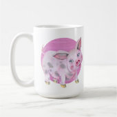 Mug mignonne dame de porc fou ajouter du texte (Gauche)
