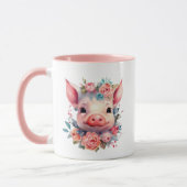 Mug mignonne dame de porc fou ajouter du texte (Gauche)