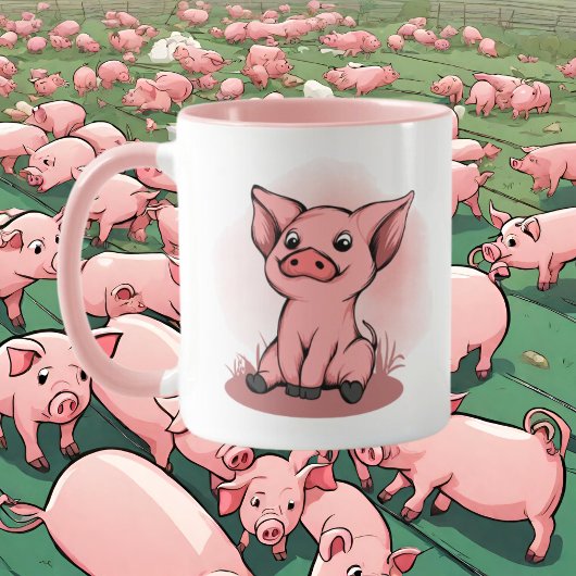 Mug mignonne dame de porc fou ajouter du texte