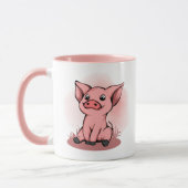Mug mignonne dame de porc fou ajouter du texte (Gauche)