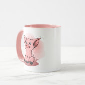 Mug mignonne dame de porc fou ajouter du texte (Devant gauche)