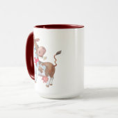 Mug mignonne dame de vache folle ajouter du texte (Devant gauche)