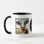 Mug mignonne dame de vache folle ajouter du texte (Gauche)
