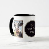 Mug mignonne dame de vache folle ajouter du texte (Devant gauche)