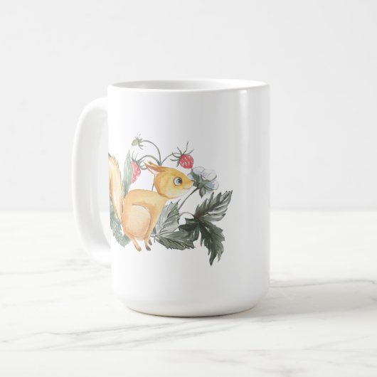 Mug mignonne dame d'écureuil fou ajouter monogramme (Devant gauche)