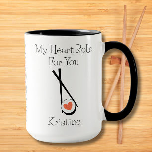 Mug Mignonne Drôle Mon Coeur Rolls Pour Vous Personnal