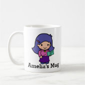 Mug Mignonne Enseignante fille avec livre d'orthograph (Gauche)