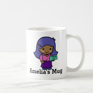 Mug Mignonne Enseignante fille avec livre d'orthograph