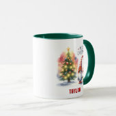 Mug Mignonne Festif Personnalisé Joyeux Noël Gnome (Devant droit)