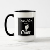 Mug Mignonne fille aime vaches ajouter monogramme (Gauche)