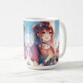 Mug Mignonne fille Anime tenant un Boba Tea (Devant droit)