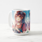 Mug Mignonne fille Anime tenant un Boba Tea (Devant gauche)