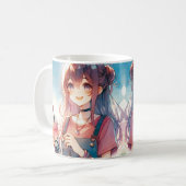 Mug Mignonne fille Anime tenant un Boba Tea (Devant gauche)
