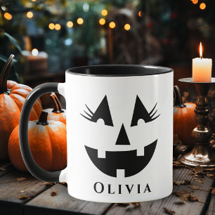 Mug Mignonne fille Citrouille visage Halloween personn