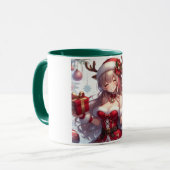 Mug mignonne fille de Noël anime (Devant gauche)