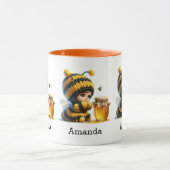 Mug Mignonne fille en costume d'abeille avec miel (Centre)