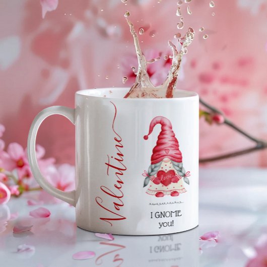 Mug Mignonne fille GNOME pour la Saint-Valentin