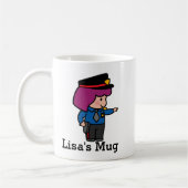 Mug Mignonne fille officier de police (Gauche)