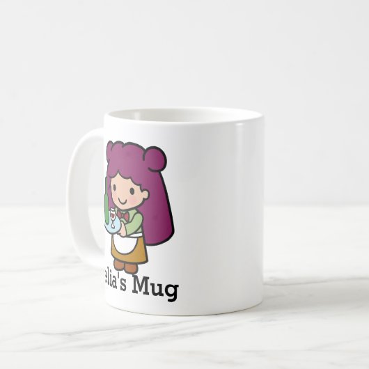 Mug Mignonne fille Waitress avec vin (Devant gauche)