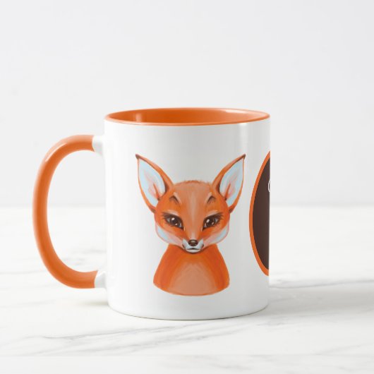 Mug mignonne folle fox dame ajouter du texte (Gauche)
