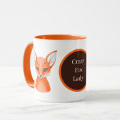 Mug mignonne folle fox dame ajouter du texte (Devant gauche)