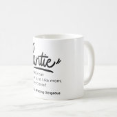 Mug Mignonne Funny Définition de la tante (Devant droit)