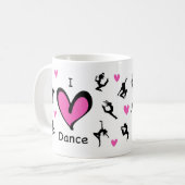 Mug Mignonne I Love Dance Motif (Devant gauche)