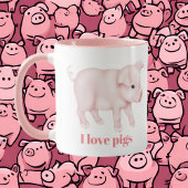 Mug Mignonne J'aime les cochons ajouter un message mon