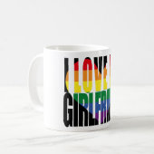 Mug Mignonne J'Aime Ma Fille Coeur Arc En Ciel (Devant gauche)
