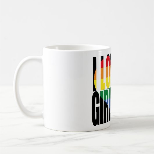 Mug Mignonne J'Aime Ma Fille Coeur Arc En Ciel (Gauche)