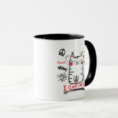Mug Mignonne, j'aime mon chat (Devant droit)
