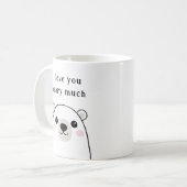 Mug Mignonne Je t'aime baiser beaucoup d'ours polaire (Devant gauche)