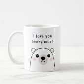 Mug Mignonne Je t'aime baiser beaucoup d'ours polaire (Gauche)