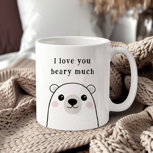 Mug Mignonne Je t'aime baiser beaucoup d'ours polaire