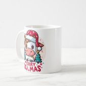 Mug Mignonne "Joyeux Noël" vache de Noël (Devant gauche)