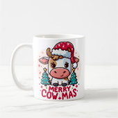Mug Mignonne "Joyeux Noël" vache de Noël (Gauche)
