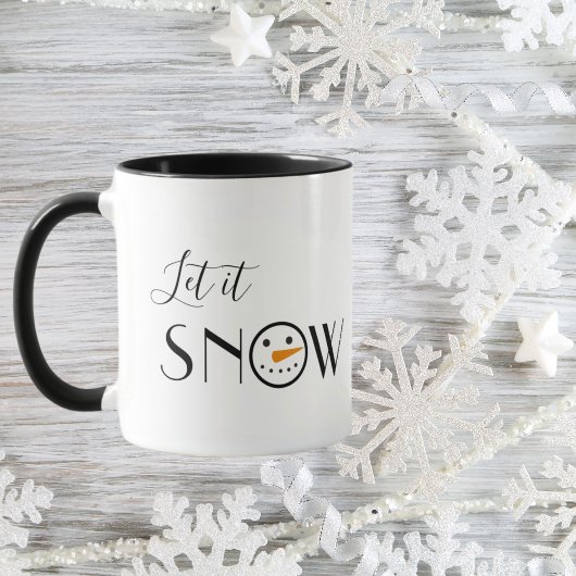 Mug Mignonne laissez-le neige Snowman Moderne