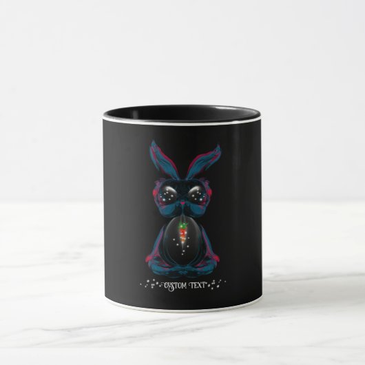 Mug Mignonne lapin aux yeux de lumière dans Yoga Pose  (Centre)