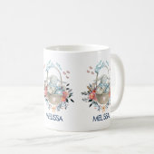 Mug Mignonne lapin dans un panier avec des oeufs et de (Devant droit)