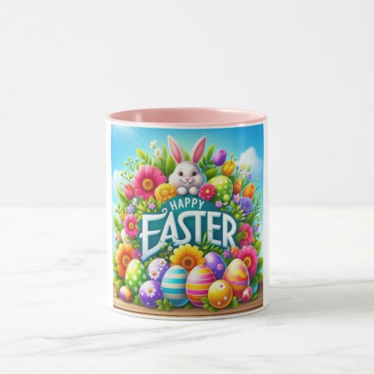Mug Mignonne lapin de printemps/Pâques avec oeuf (Centre)