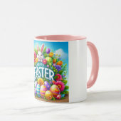 Mug Mignonne lapin de printemps/Pâques avec oeuf (Devant droit)